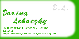 dorina lehoczky business card